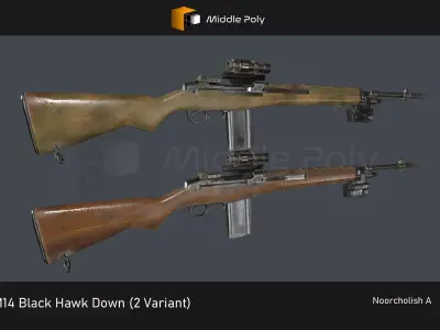 M14 Black Hawk Down Low-poly 3D model