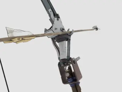 Crafted Bows and Arrows - wood and metal 3D model Low-poly 3D model