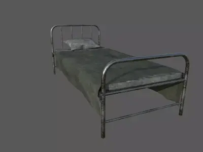 Military Bed 01 Low-poly 3D model