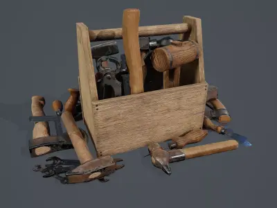 Woodworking Tools PBR Low-poly 3D model