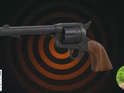 Antique Western Revolver - Classic Six-Shooter Pistol 3D model