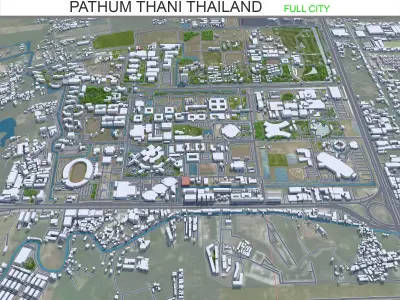 Pathum Thani Thailand 70km Low-poly 3D model