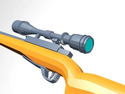 Low Poly Hunting Rifle Low-poly 3D model