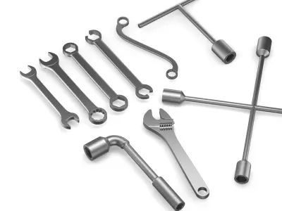9 Wrenches Collection wrench 3D model
