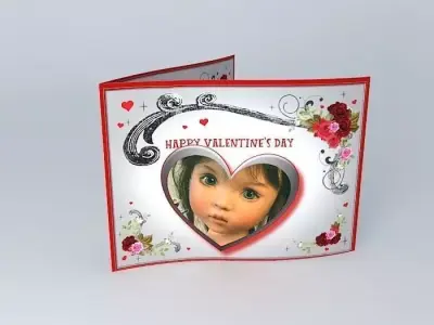 Valentine Girl  With Verse Free 3D model
