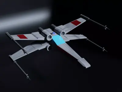 X-Wing star wars x - wing fighter Free low-poly 3D model