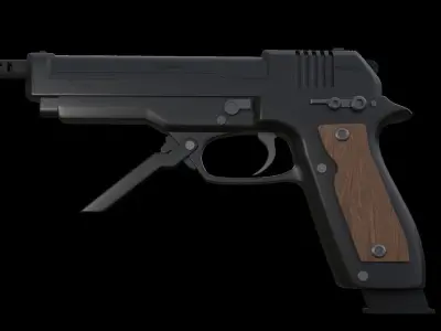  Beretta 93R Handgun Free 3D model