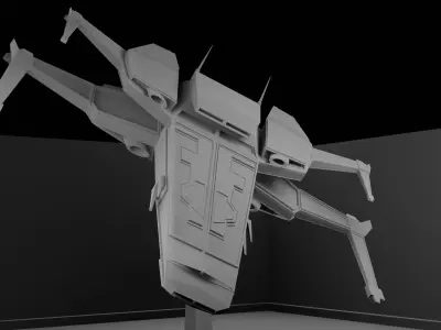 X-wing low poly star wars fighter Free low-poly 3D model