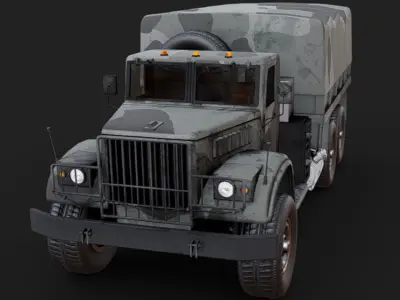 Military Transport Truck  Low-poly 3D model