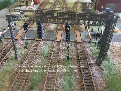 Railway signal bridge 110mm width 1-87 FDM 3D print model