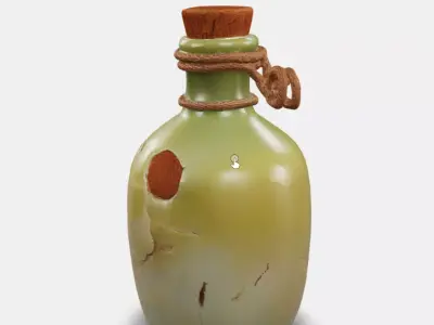 Corked Ceramic Potion Bottle Low-poly 3D model