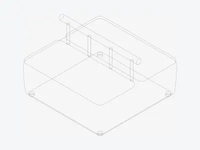 Seat - Bench - Simplicity - 4 Seat Low-poly 3D model