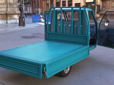 Asian Delivery Trike with Open Body Blue Rigged for Maya 3D model