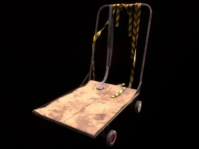 Platform Push Cart PBR Free low-poly 3D model