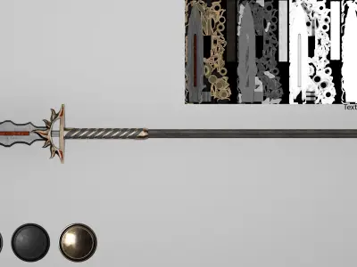Solar spear Low-poly 3D model