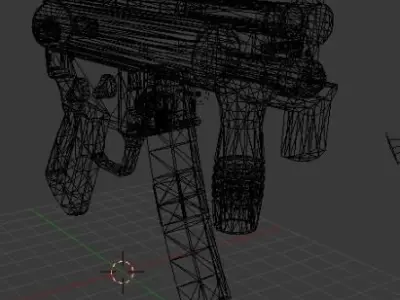 MP5K Gun Low-poly 3D model