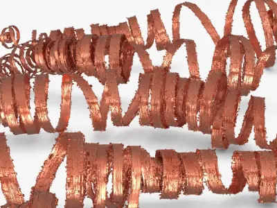 Spiral Copper Shavings from Lathe Operation 3D model