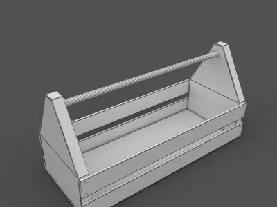Wooden Toolbox 3D model