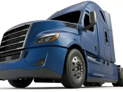 Modern Aerodynamic Semi Truck Sleeper Cab 3D model