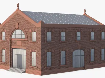 Game Ready Old Industrial Building 13 3D model