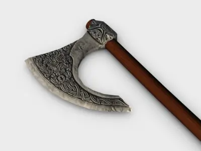 Old axe Low-poly 3D model shop