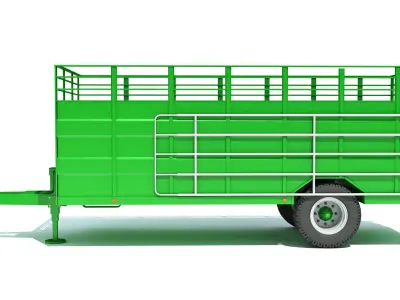 Animal Transporter Farm Trailer 3D model