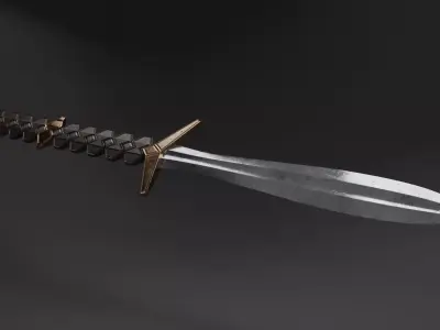 Long handle sword Free low-poly 3D model