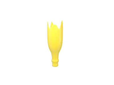 Broken Bottle v1 004 Low-poly 3D model