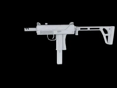 Submachine gun Low-poly 3D model purchase