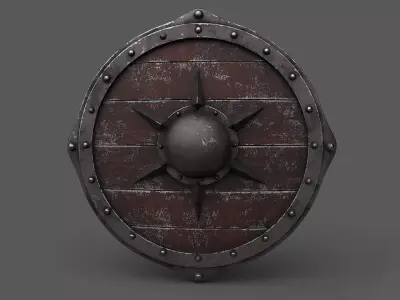 Viking Shield Low-poly 3D model 36