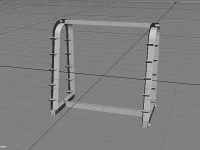 Exercise Storage Barbell Rack 3D model