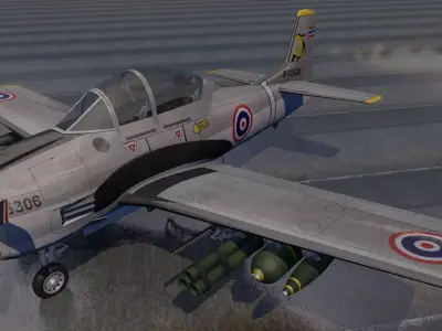 North American T-28 Trojan 3D model