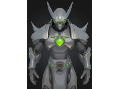 Stylized Sci Fi Alien Warrior Low-poly 3D model