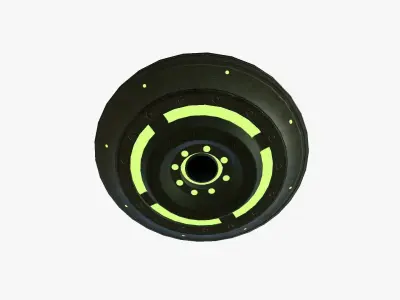 Alien Spaceship UFO B05 Dark Green - Sci Fi Spacecraft Design Low-poly 3D model