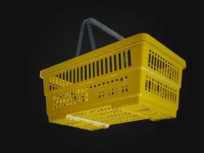 Plastic Shopping Basket  Low-poly 3D model