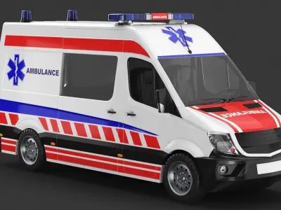 Detailed Ambulance Car 3D model