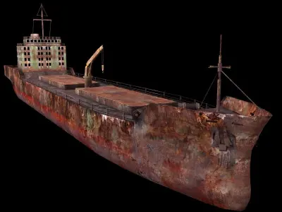 Marine cargo ship Low-poly 3D model