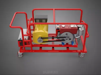 MOBILE BACKUP POWER DIESEL GENSET GENERATOR SET BATTERY SYSTEM 3D model