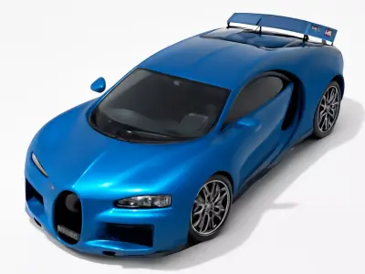  Electric Blue Luxury Hypercar 3D model