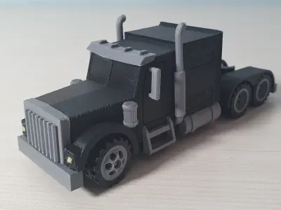RC Semi Truck with Trailer 1-87 Scale 3D print model