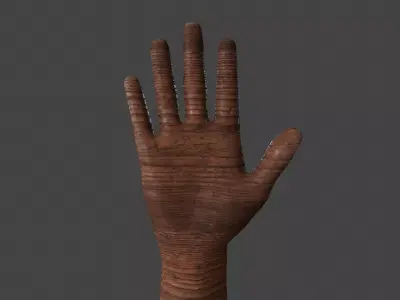 HAND-026 Wooden hand Low-poly 3D model