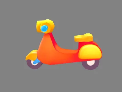 Cartoon scooter toy Low-poly 3D model