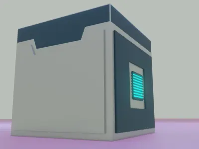 Unwilling the futuristic Sci-fi crate Low-poly 3D model