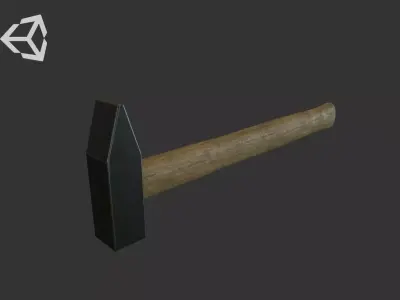 Wooden hammer - PBR  Low-poly 3D model
