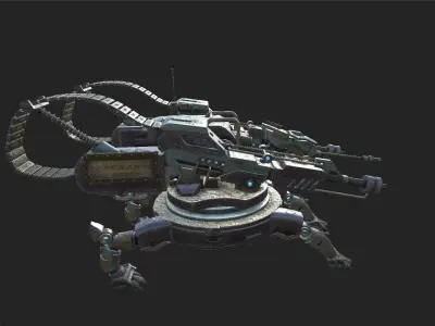 Beast Turret Low-poly 3D model