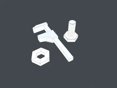 Tools hammer Low-poly 3D model