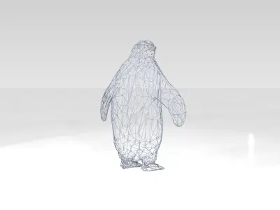 Penguin Wireframe 3D model