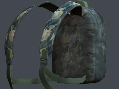 Backpack military combat Black baggage Low-poly  Low-poly 3D model buy
