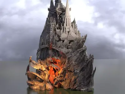 Ancient Jorogumo mountain 2  3D model