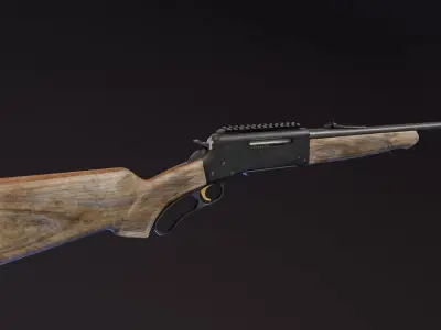 Browning BLR Rifle Low-poly 3D model
